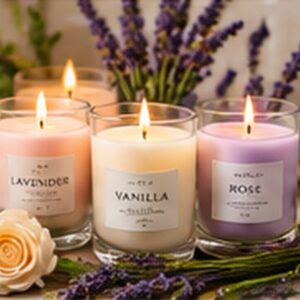 Decorative Scented Candle Set — photographic-style illustration