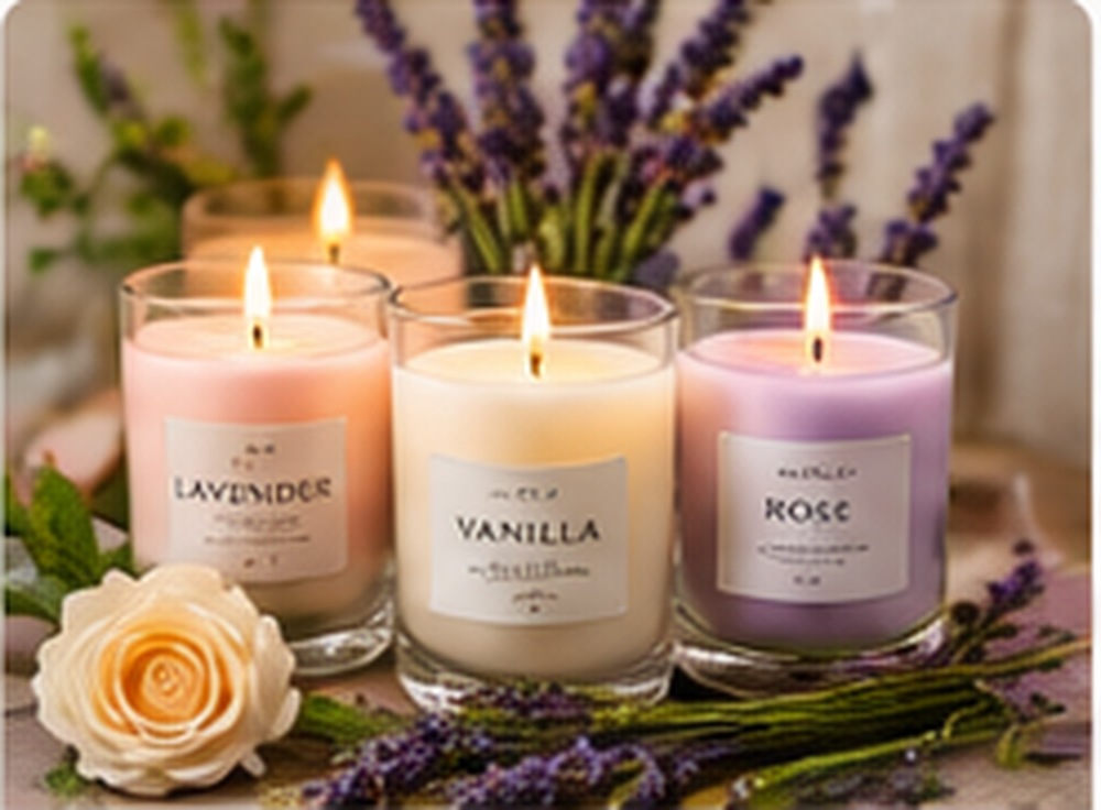 Decorative Scented Candle Set — photographic-style illustration