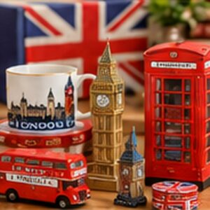 British Souvenir Gift Collection — photographic-style illustration
